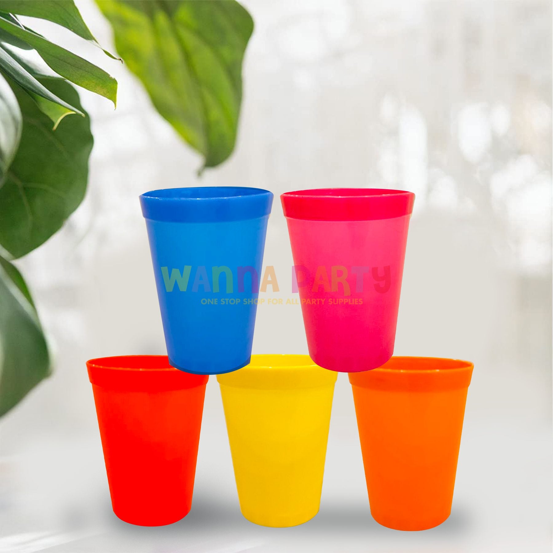 Yellow Solid Color Cups 300 ML - 6PC