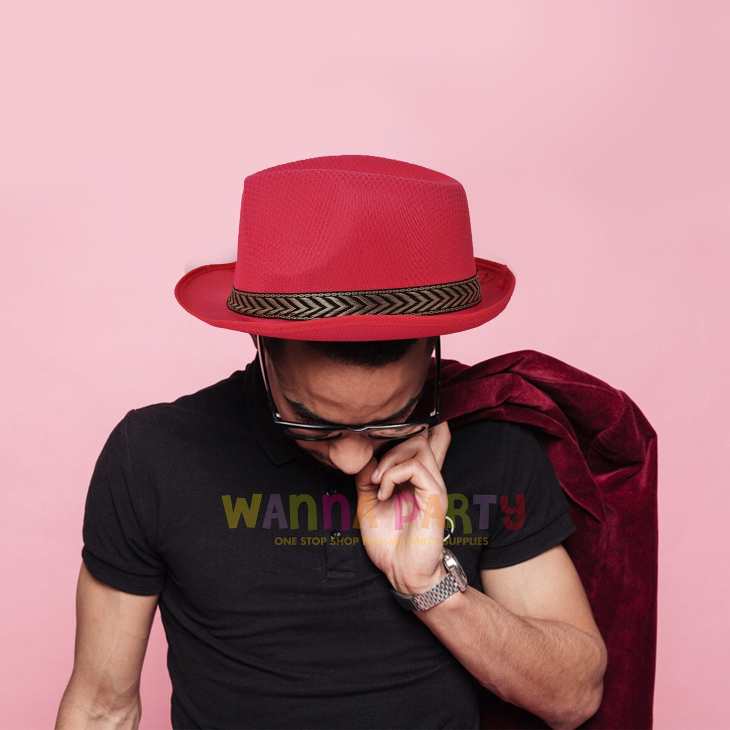 Fedora Hat Neon Pink