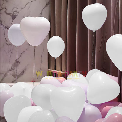 15" Heart Shape White & Pink Balloon -6PC