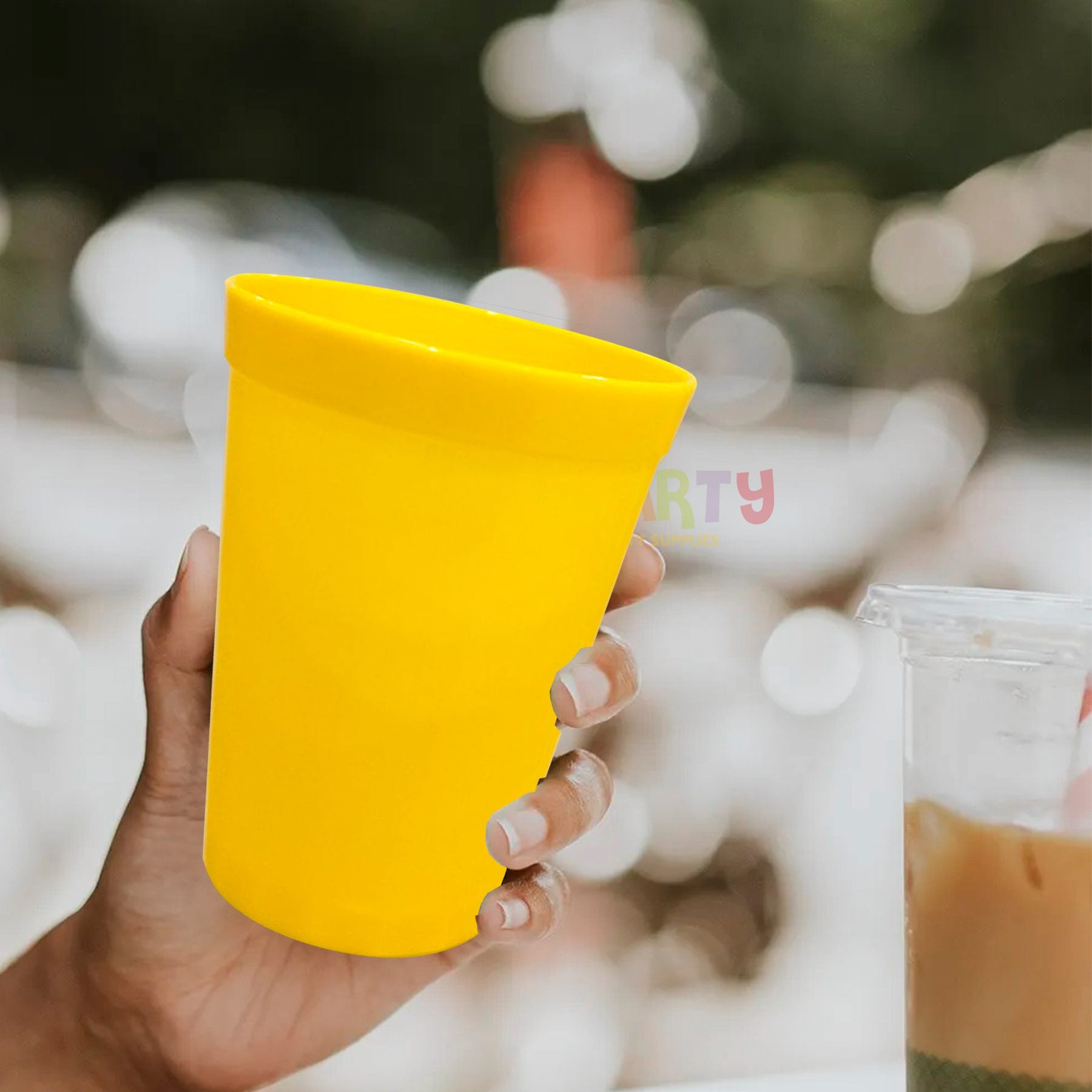 Yellow Solid Color Cups 300 ML - 6PC