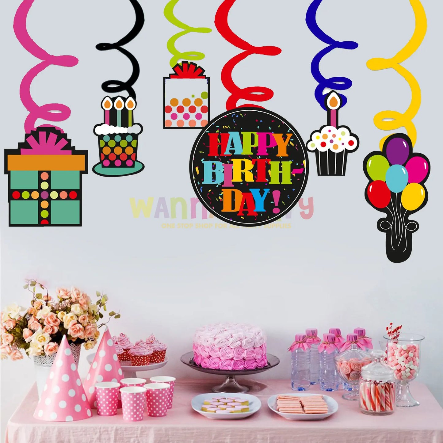 Party On Swirl Decoration - 12CT