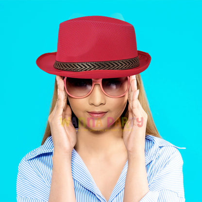 Fedora Hat Neon Pink