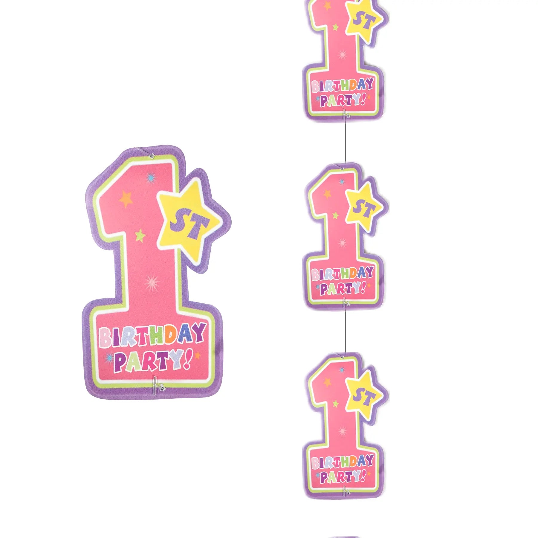 1st Birthday Girl String Decoration 7FT - 6PC