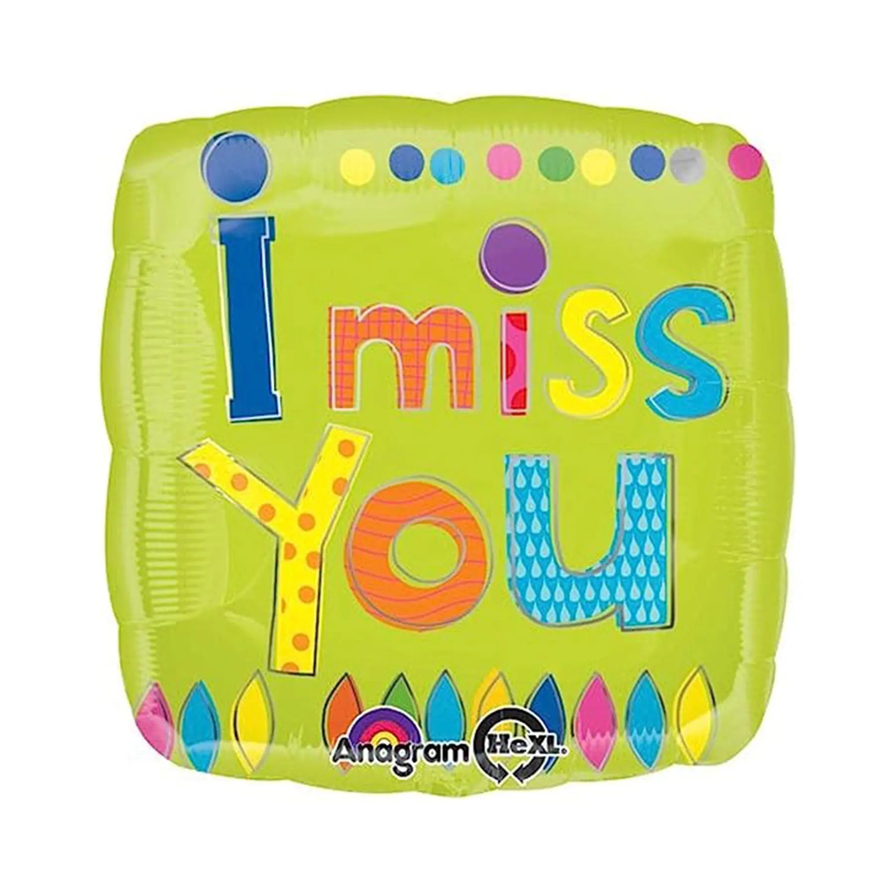 I Miss You Square Balloon 18" S40