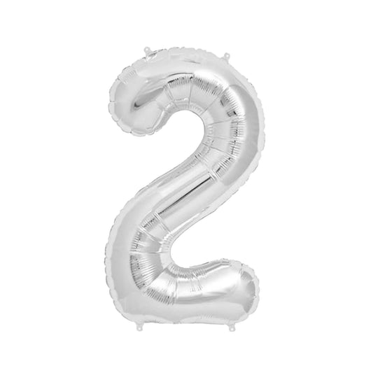 40" Numerical 2 Silver Balloon