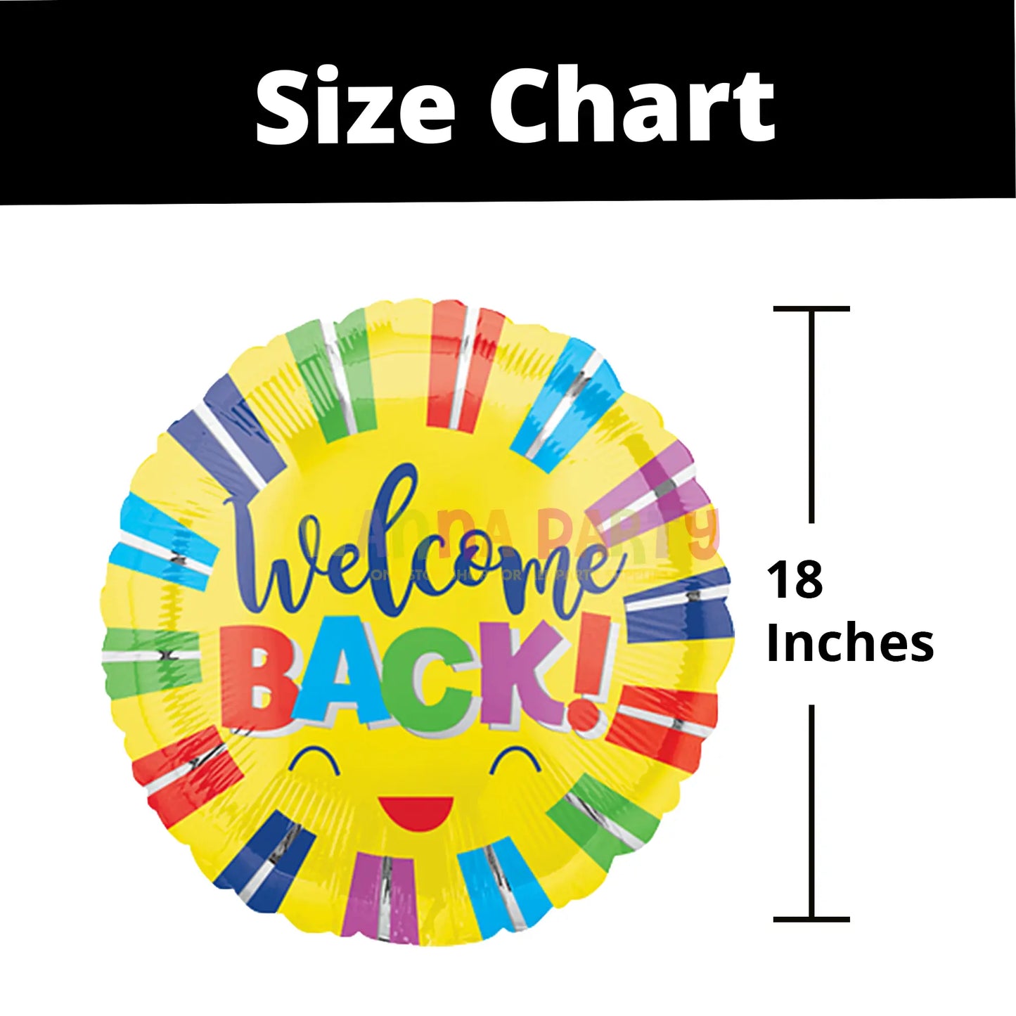 Welcome Back Colorful Stripes Balloon 18"