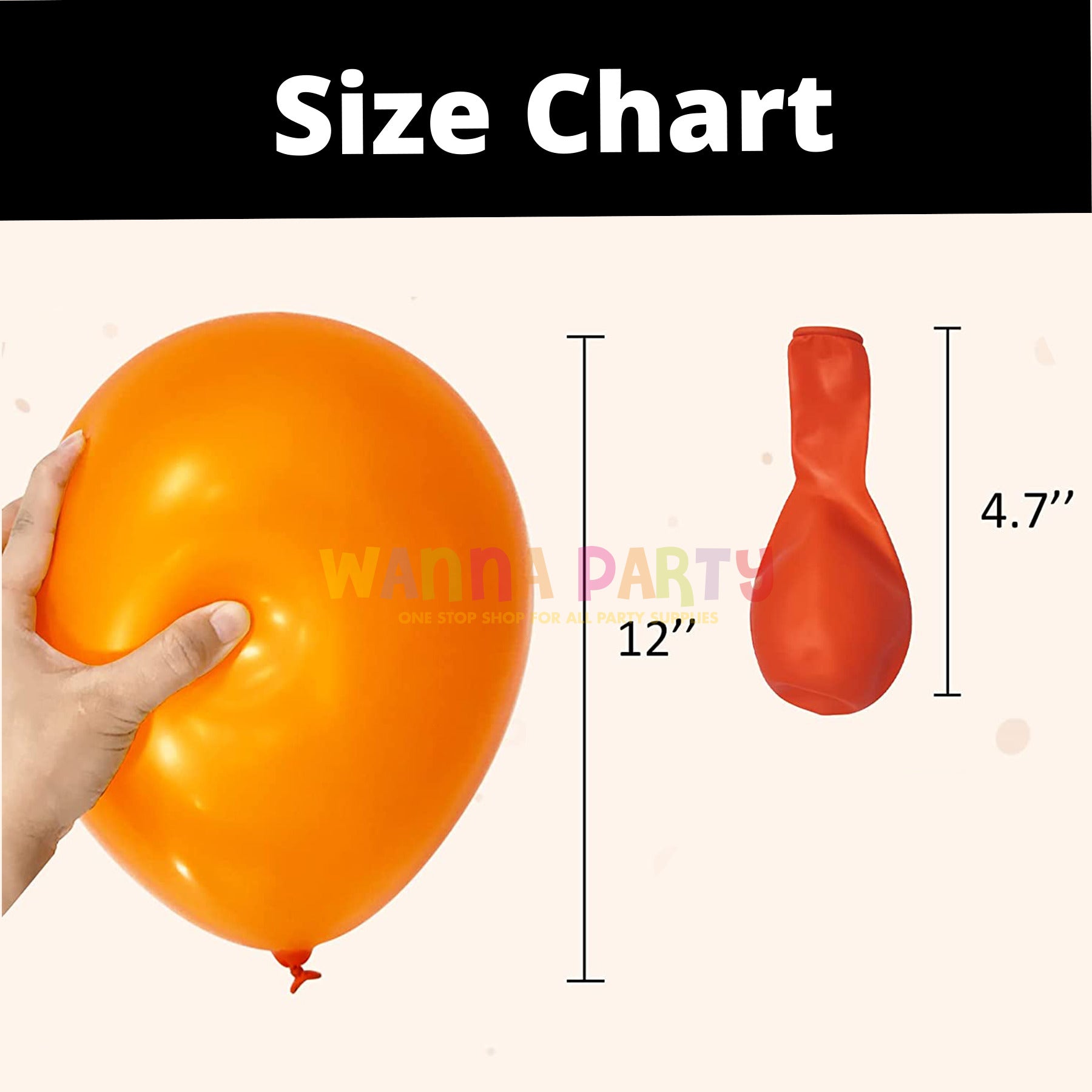 Hermes Orange Balloons 10"-100PC