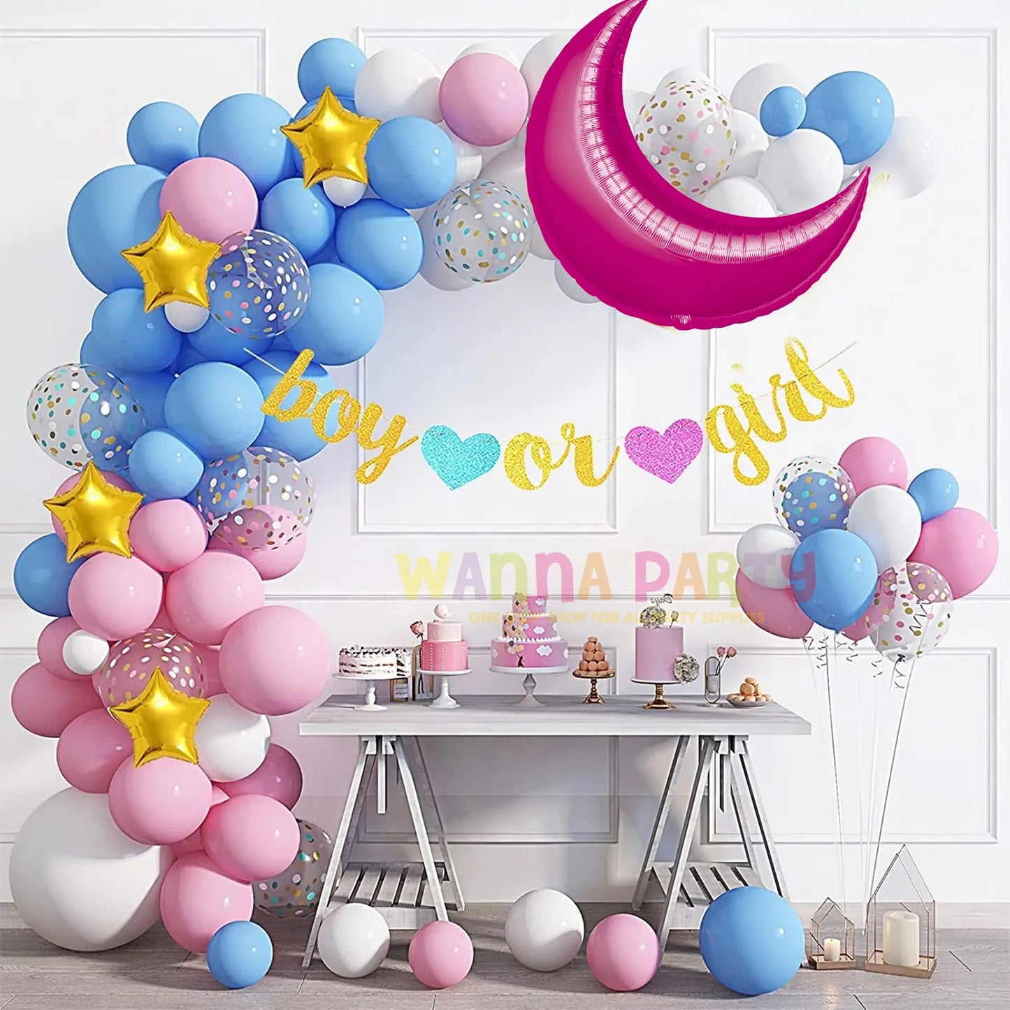 Fuchsia Crescent Moon Shaped Balloon 26" S40