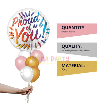 Proud of You Rainbow Colors Balloon 18