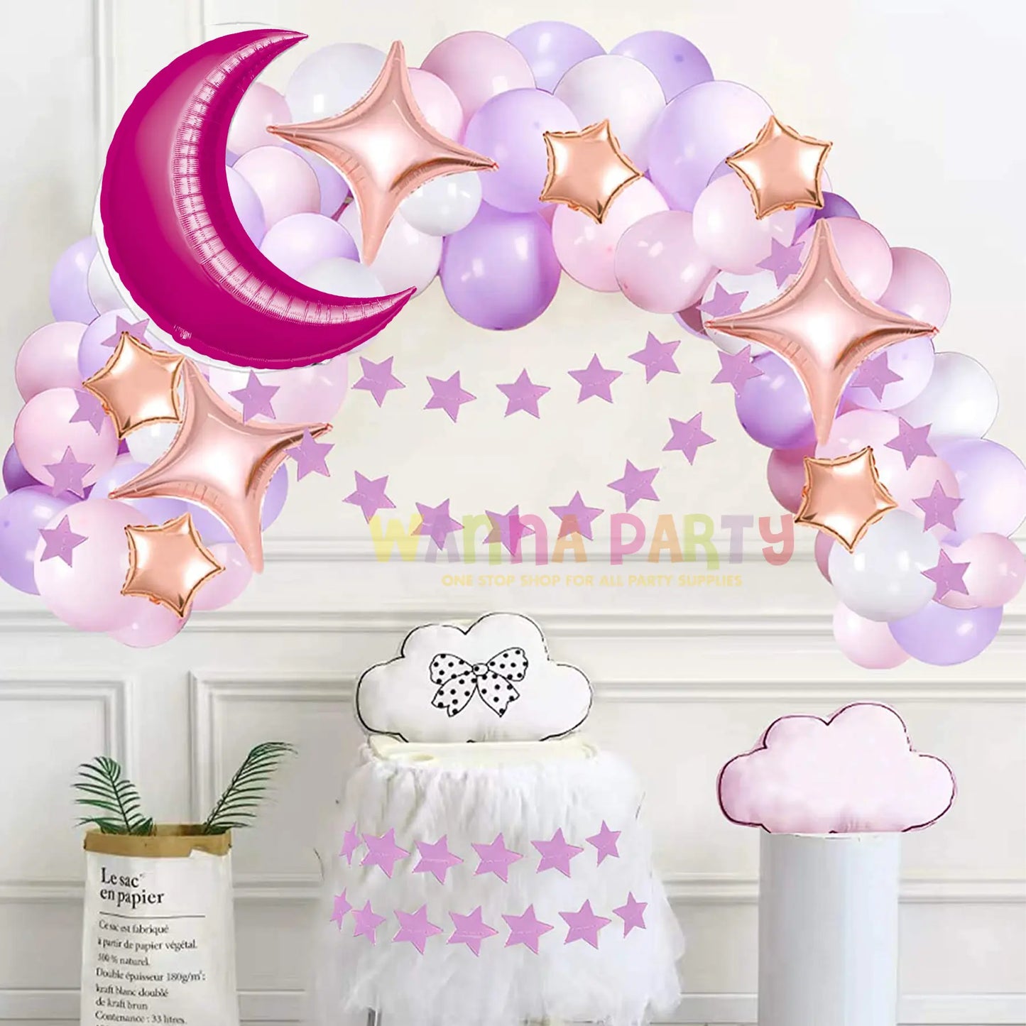 Fuchsia Crescent Moon Shaped Balloon 26" S40