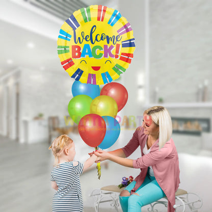 Welcome Back Colorful Stripes Balloon 18"