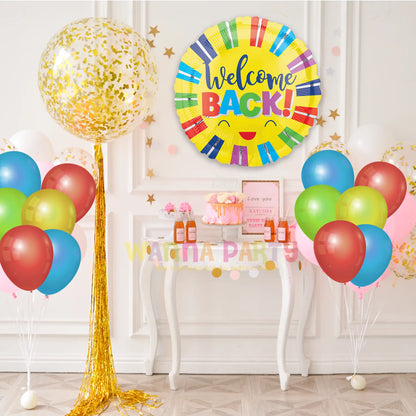 Welcome Back Colorful Stripes Balloon 18"