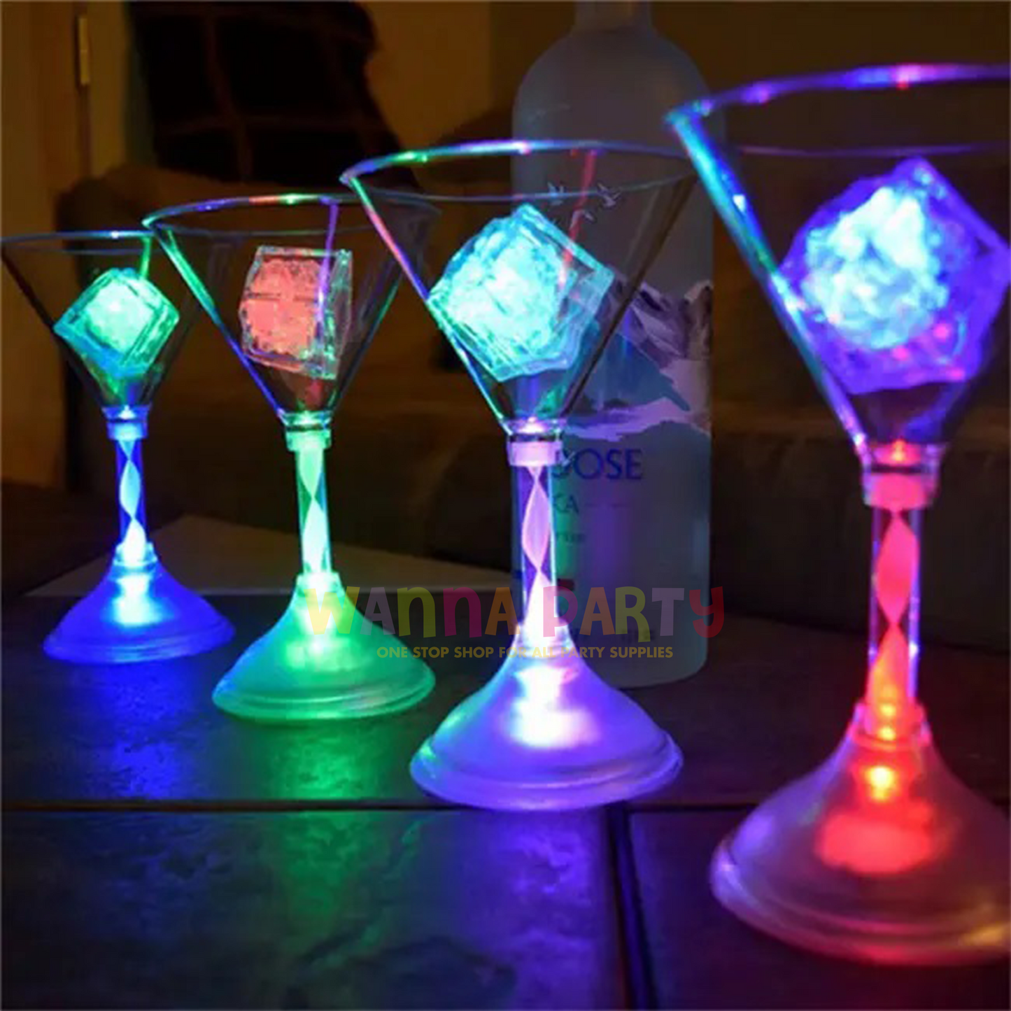 Light Up Plastic LED Martini Glass