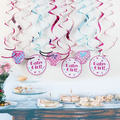 Baby Girl Swirl Decoration - 12PC