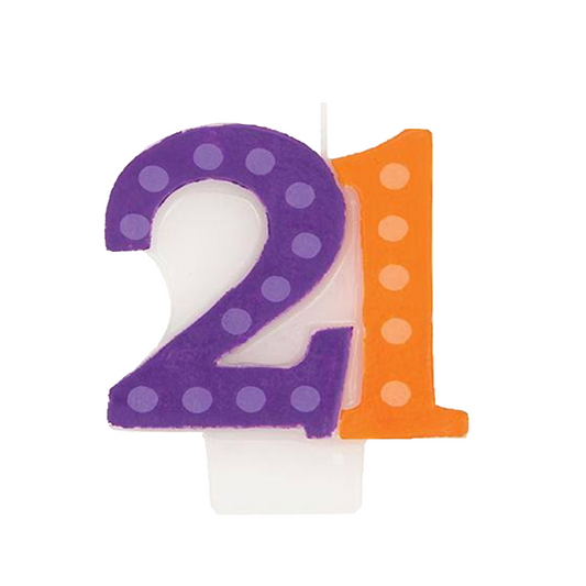 Bright & Bold 21st Birthday Candle