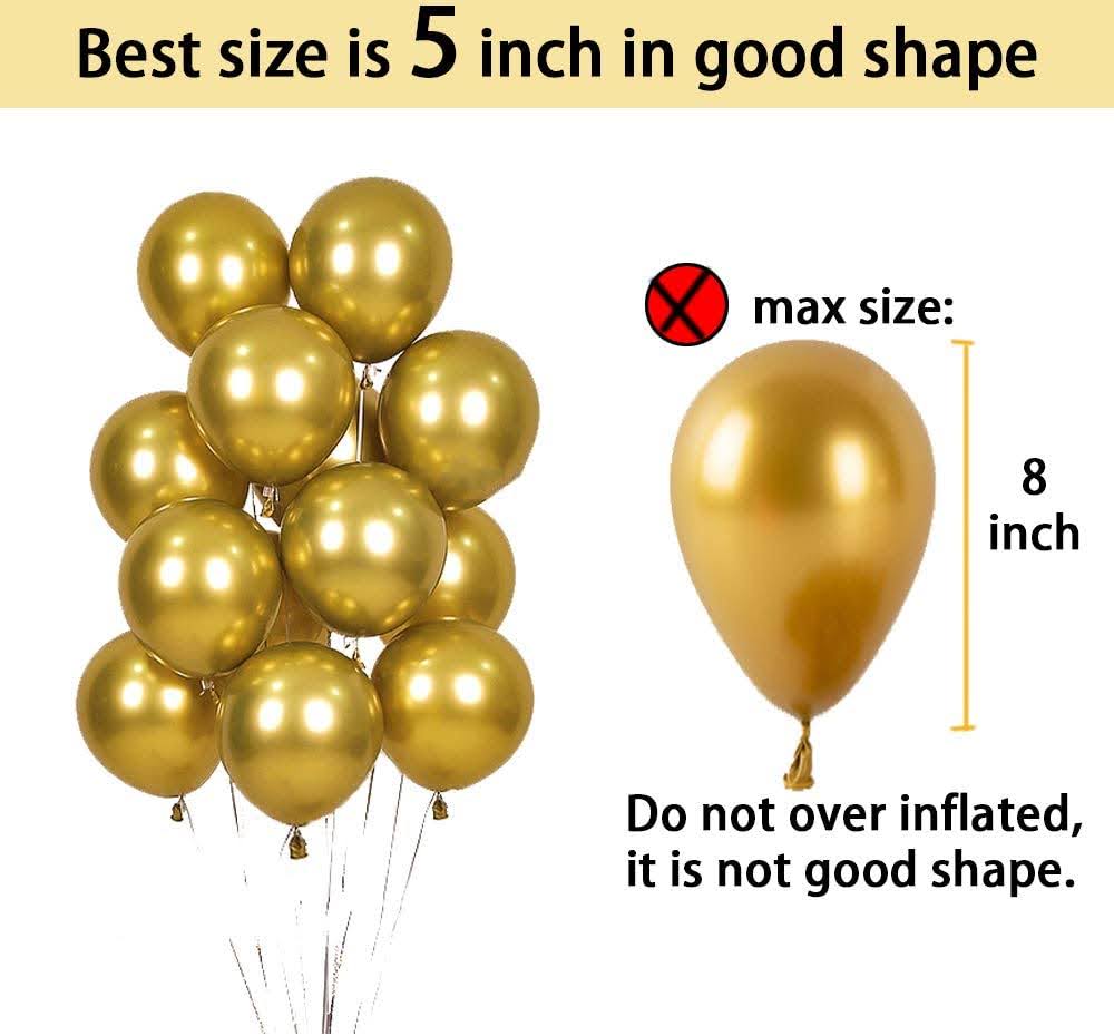 9" Chrome Gold Balloons - 20PC