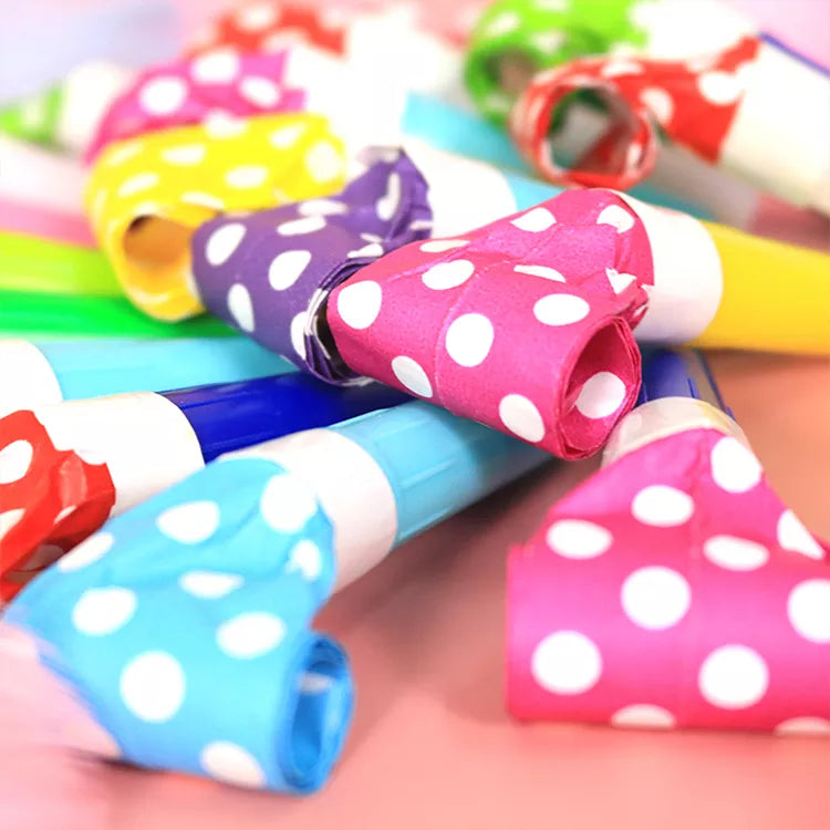 Multicolor Polka Dot Blowouts - 10PC