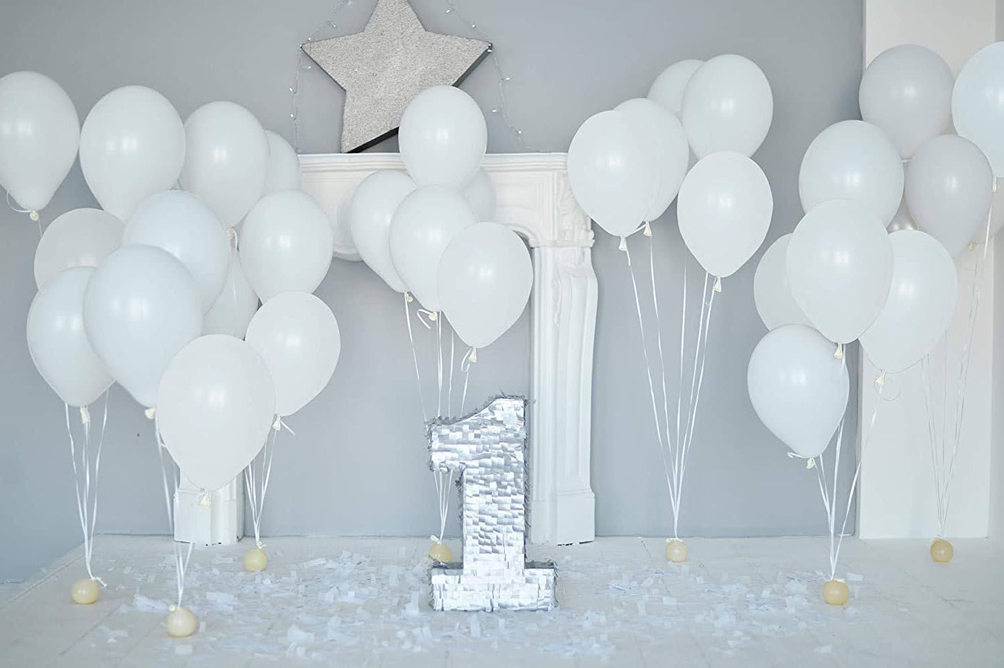 8" White Latex Balloon - 20PC