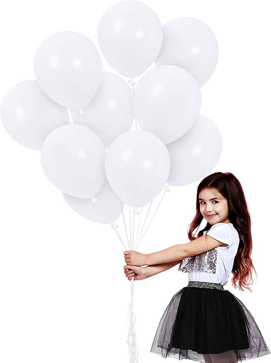 8" White Latex Balloon - 20PC