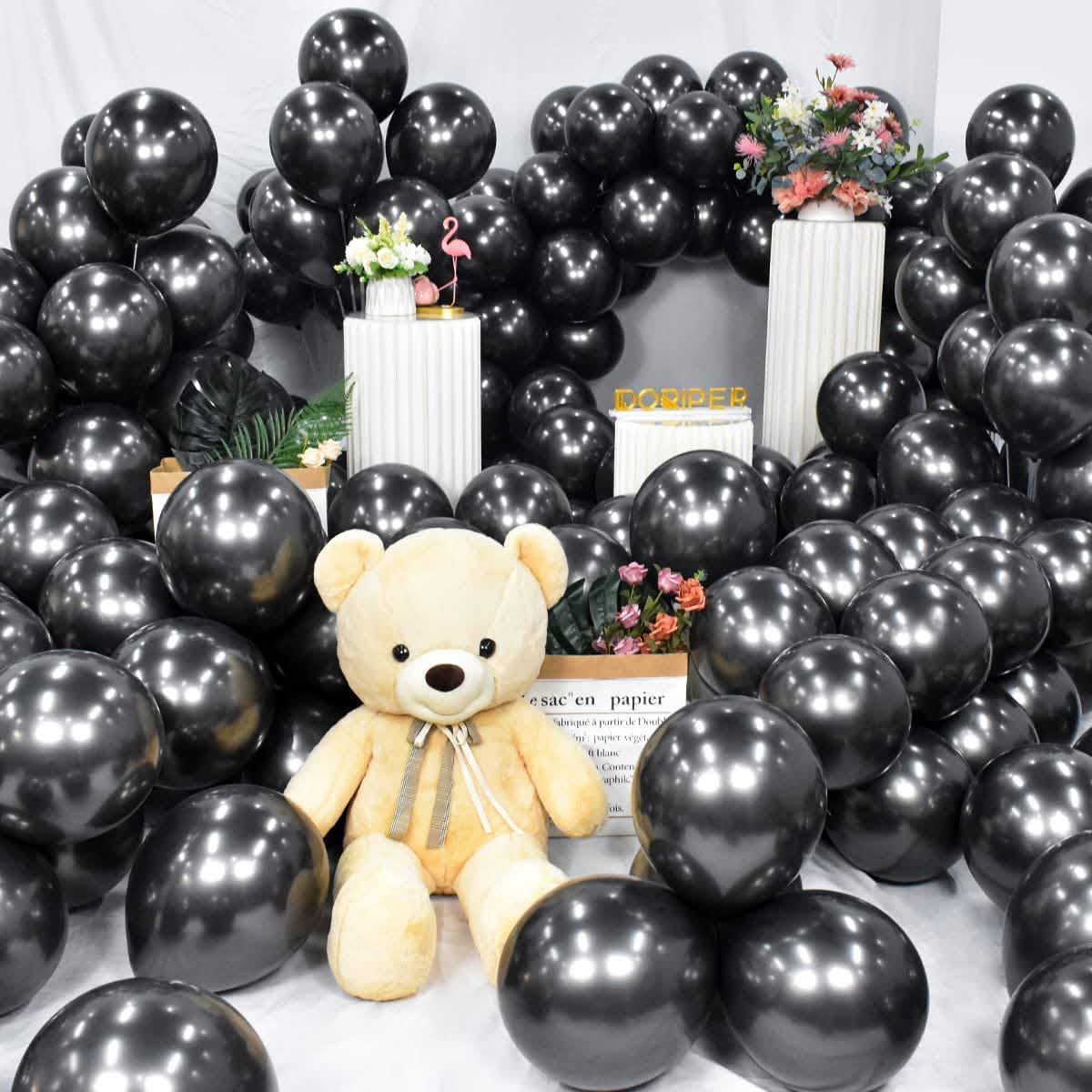 12" Chrome Black Balloons - Pack of 50