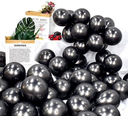 12" Chrome Black Balloons - Pack of 50