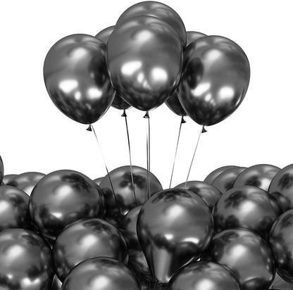 12" Chrome Black Balloons - Pack of 50