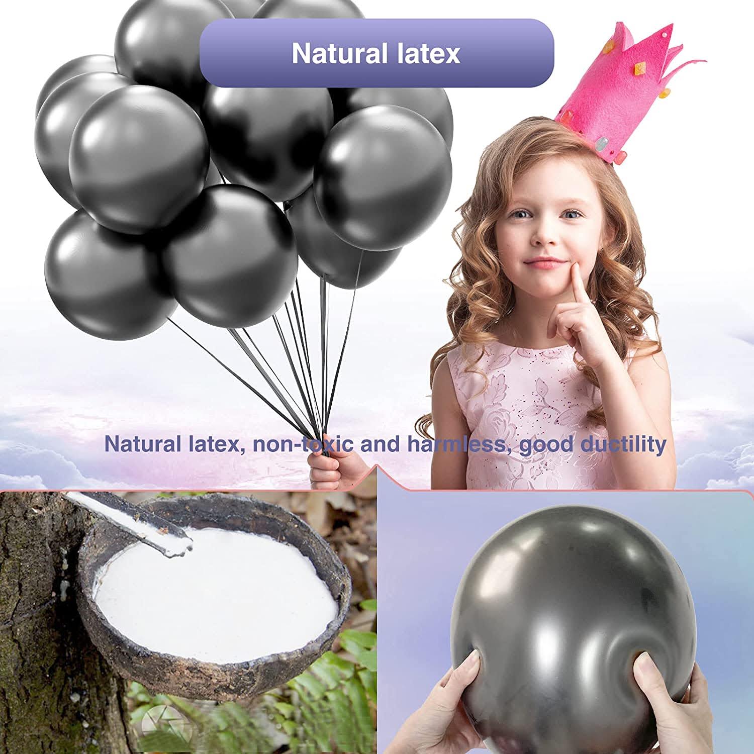 12" Chrome Black Balloons - Pack of 50