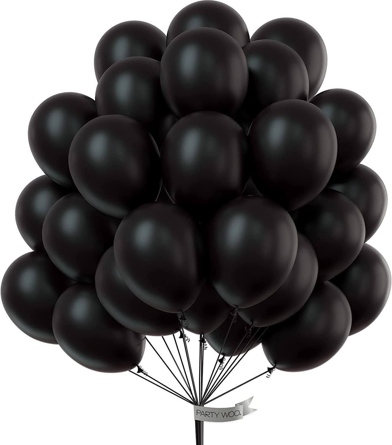 8" Black Latex Balloon - 20ct