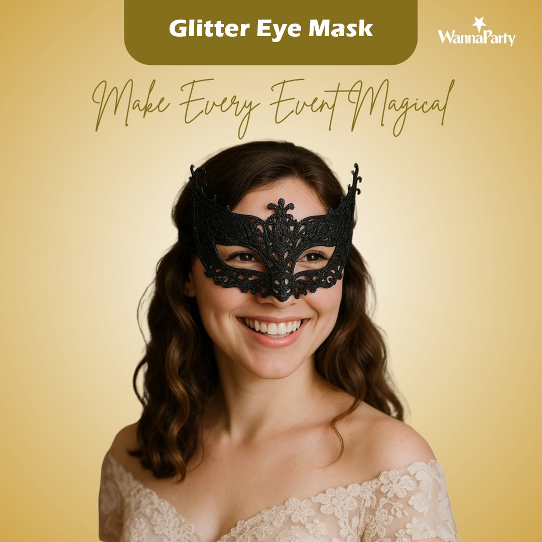 Glitter Fashion Eye Mask Black - 1PC