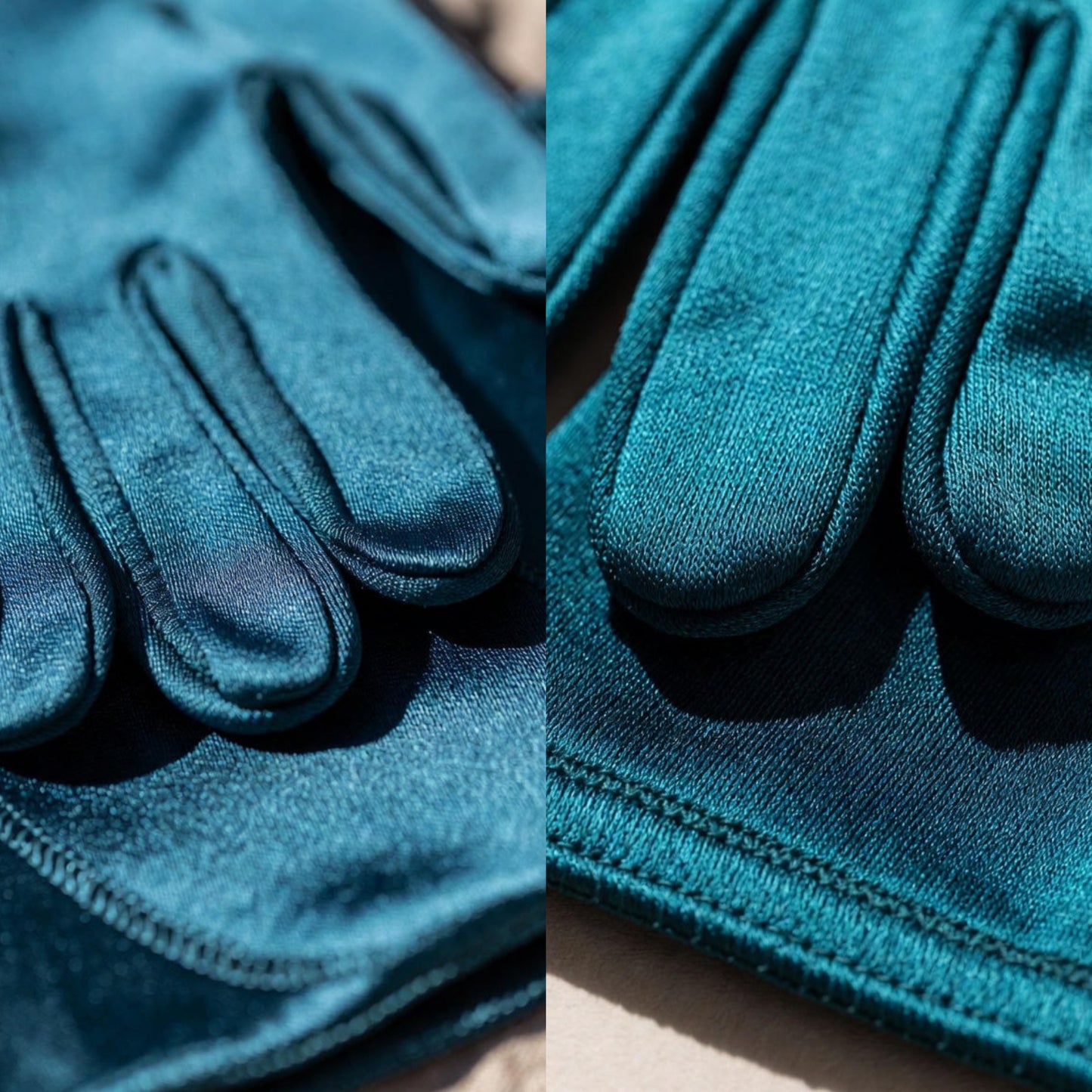 Long Satin Blue Gloves for Kids