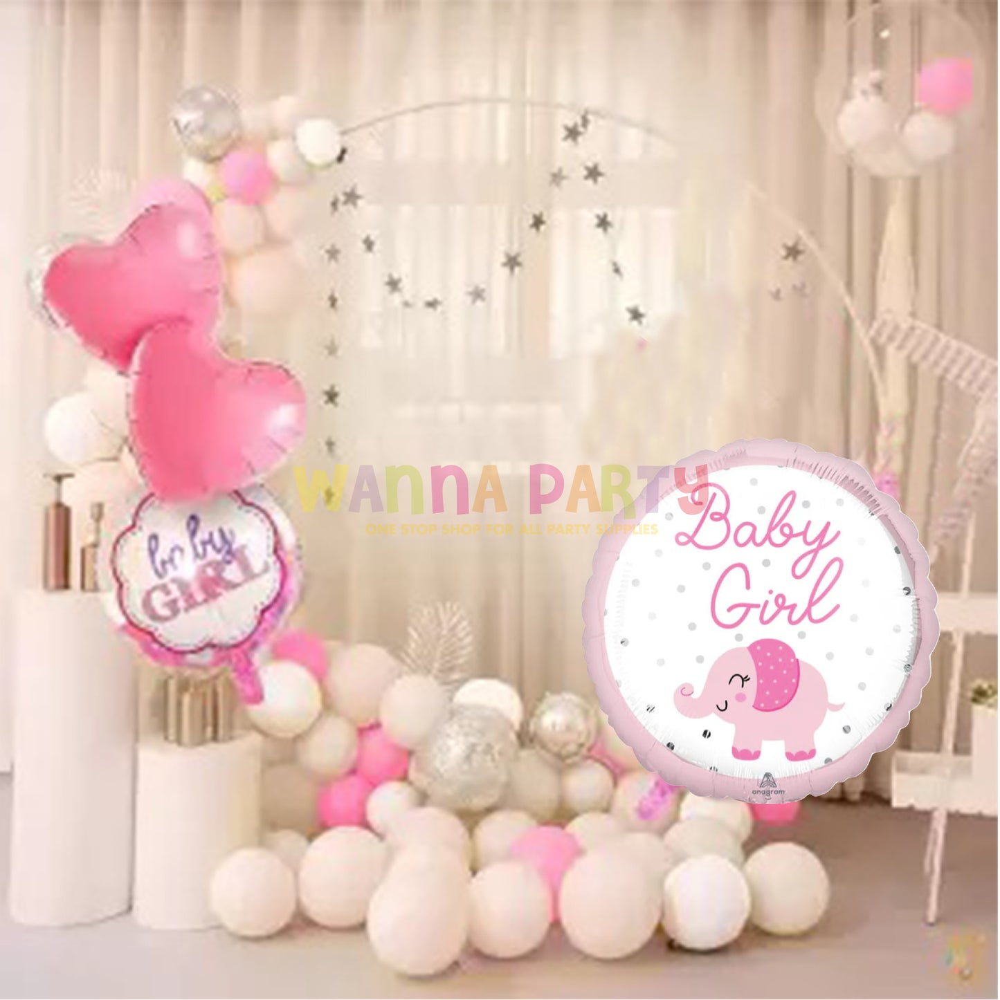 Baby Girl Elephant Balloon 18 Inch