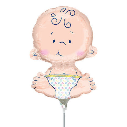 14" Baby Boy Small Balloon on Stick