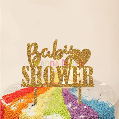 Baby Shower Cake Acrylic Golden Cake Topper