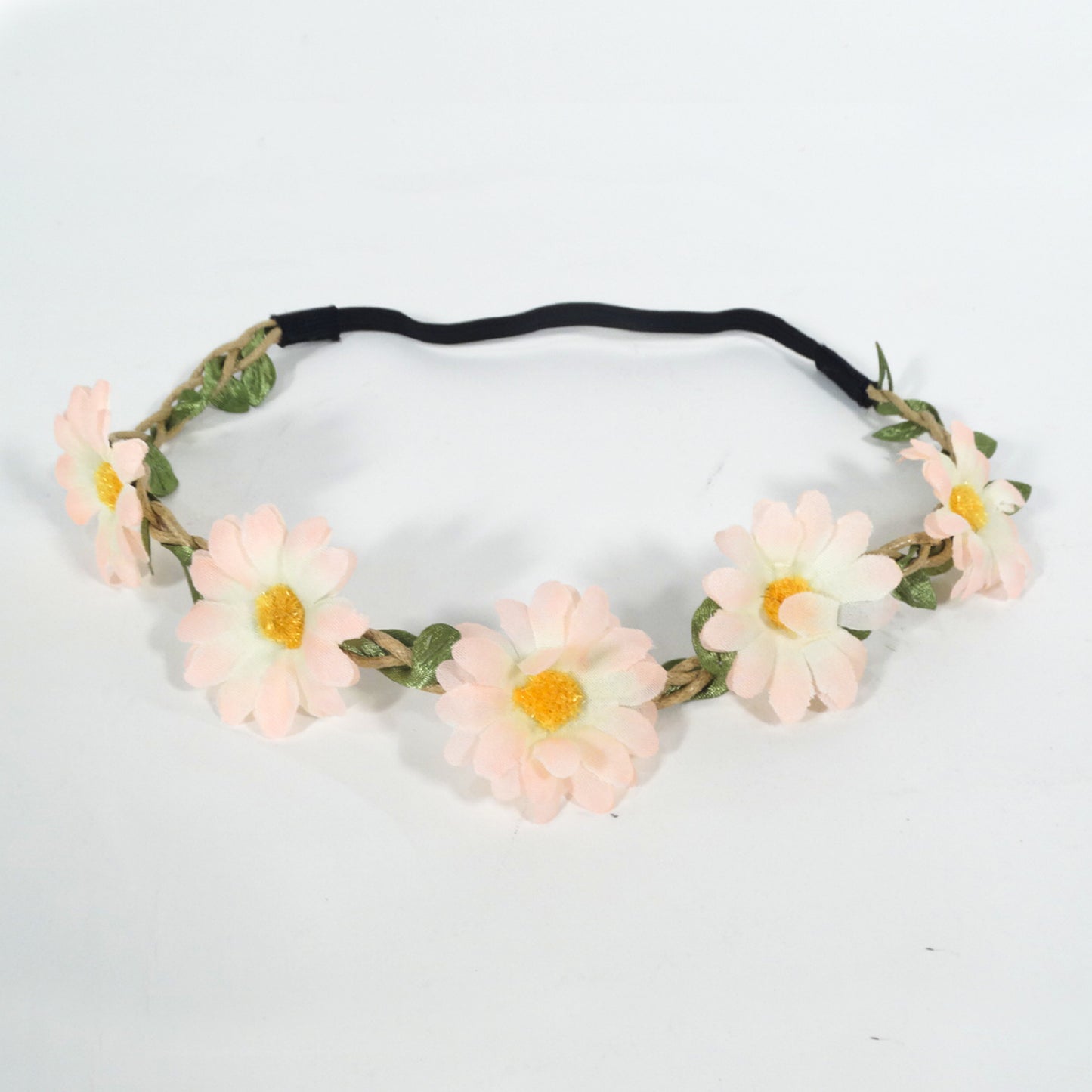 Baby Sunflowers Pink Floral Tiara w/Elastic Headba