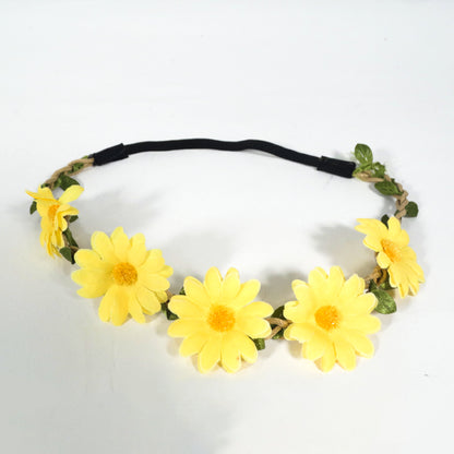 Baby Sunflowers Yellow Floral Tiara w/Elastic Head