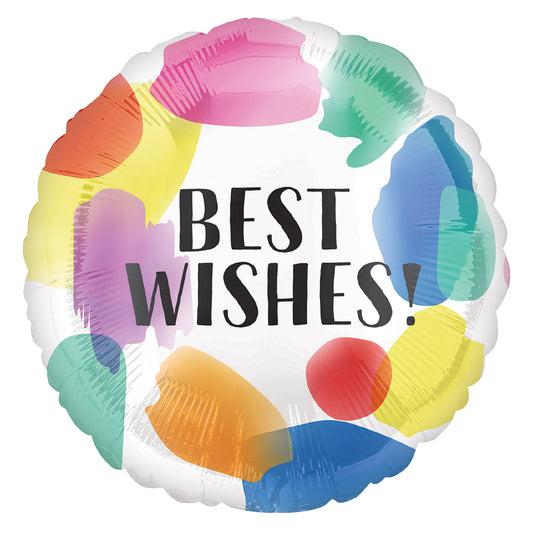 Best Wishes Painted Swoosh Balloon 18 Inch