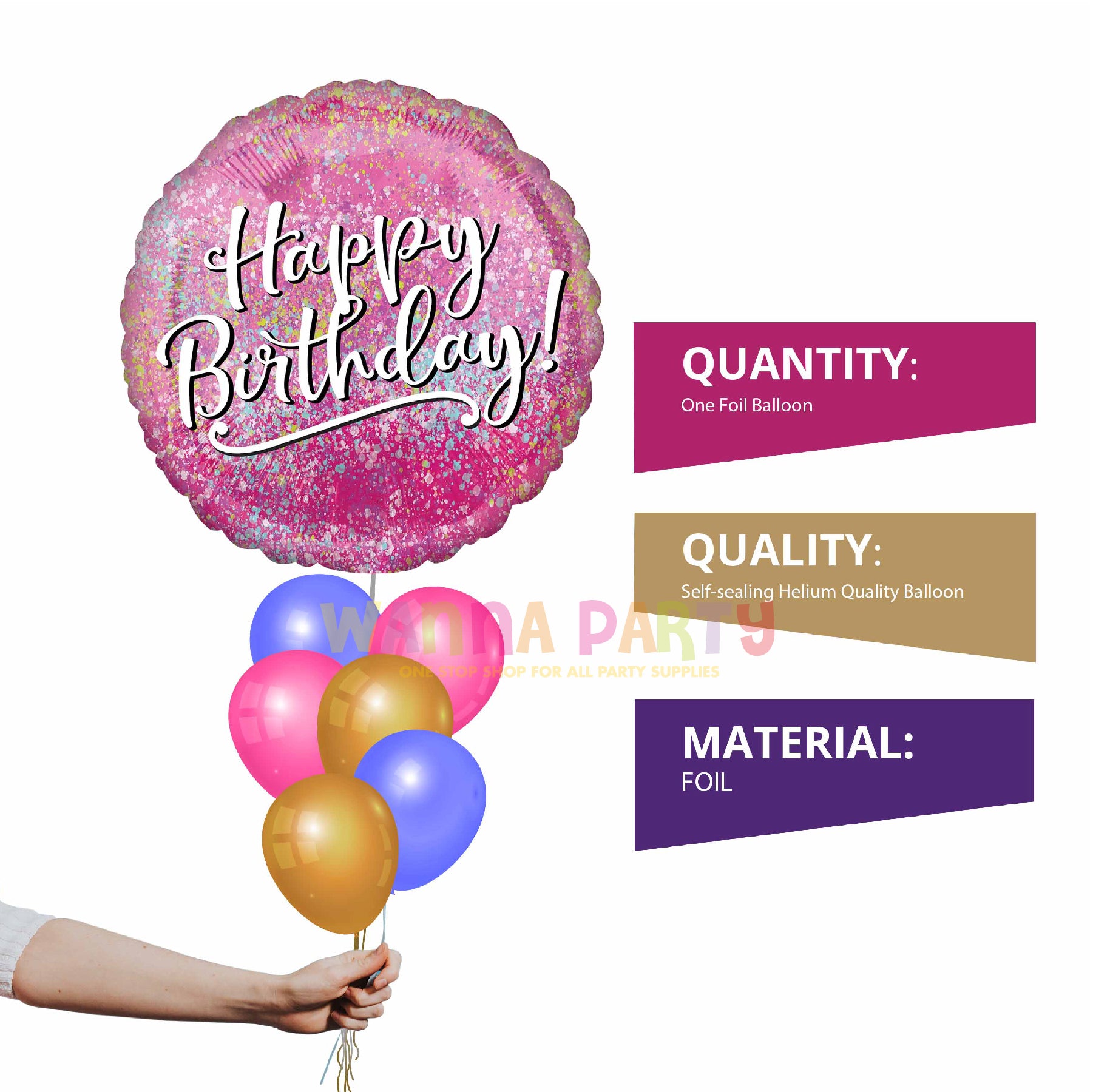 Pink Fabulous Happy Birthday Balloon 18"