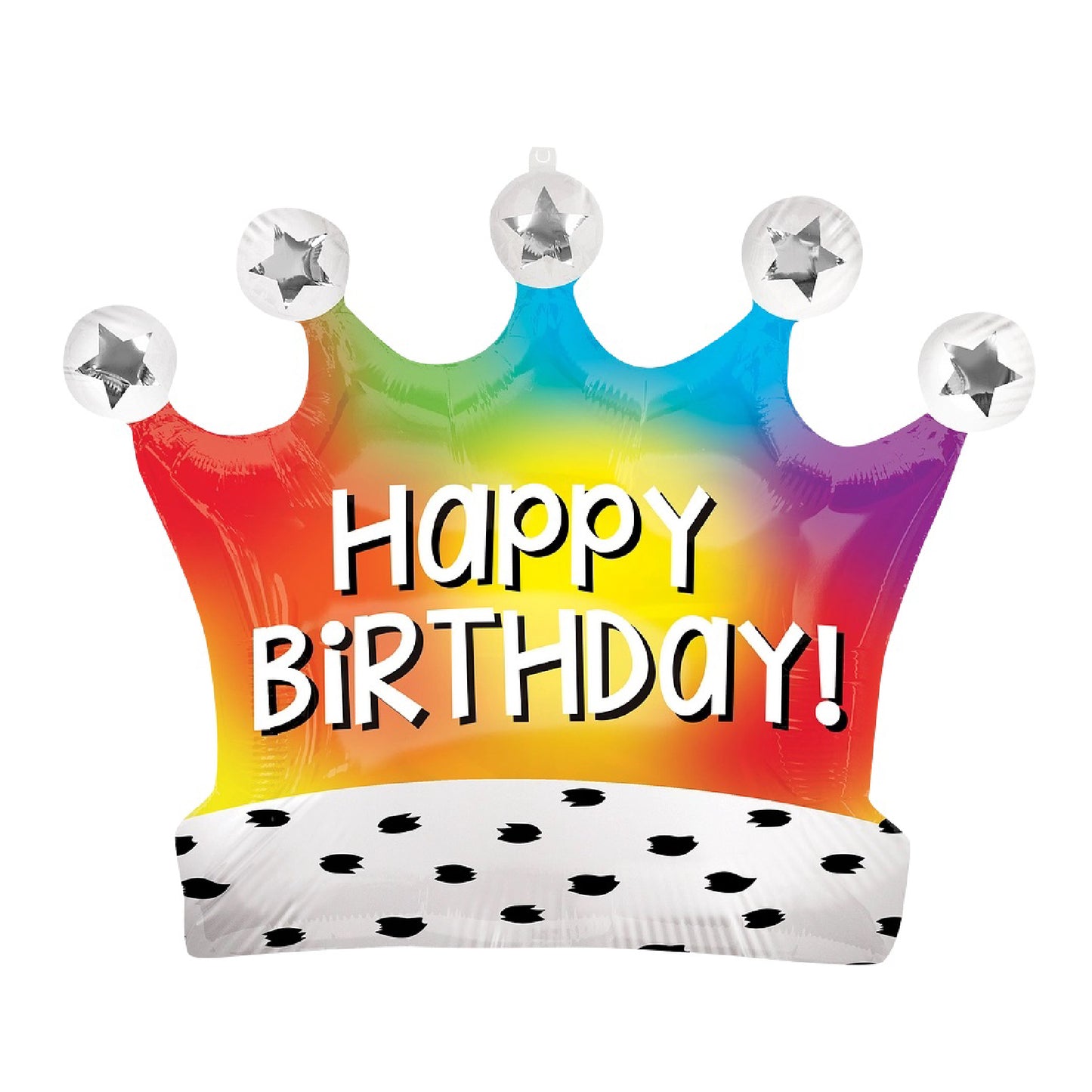 LRG SHP BDAY SATIN RAINBOW CROWN