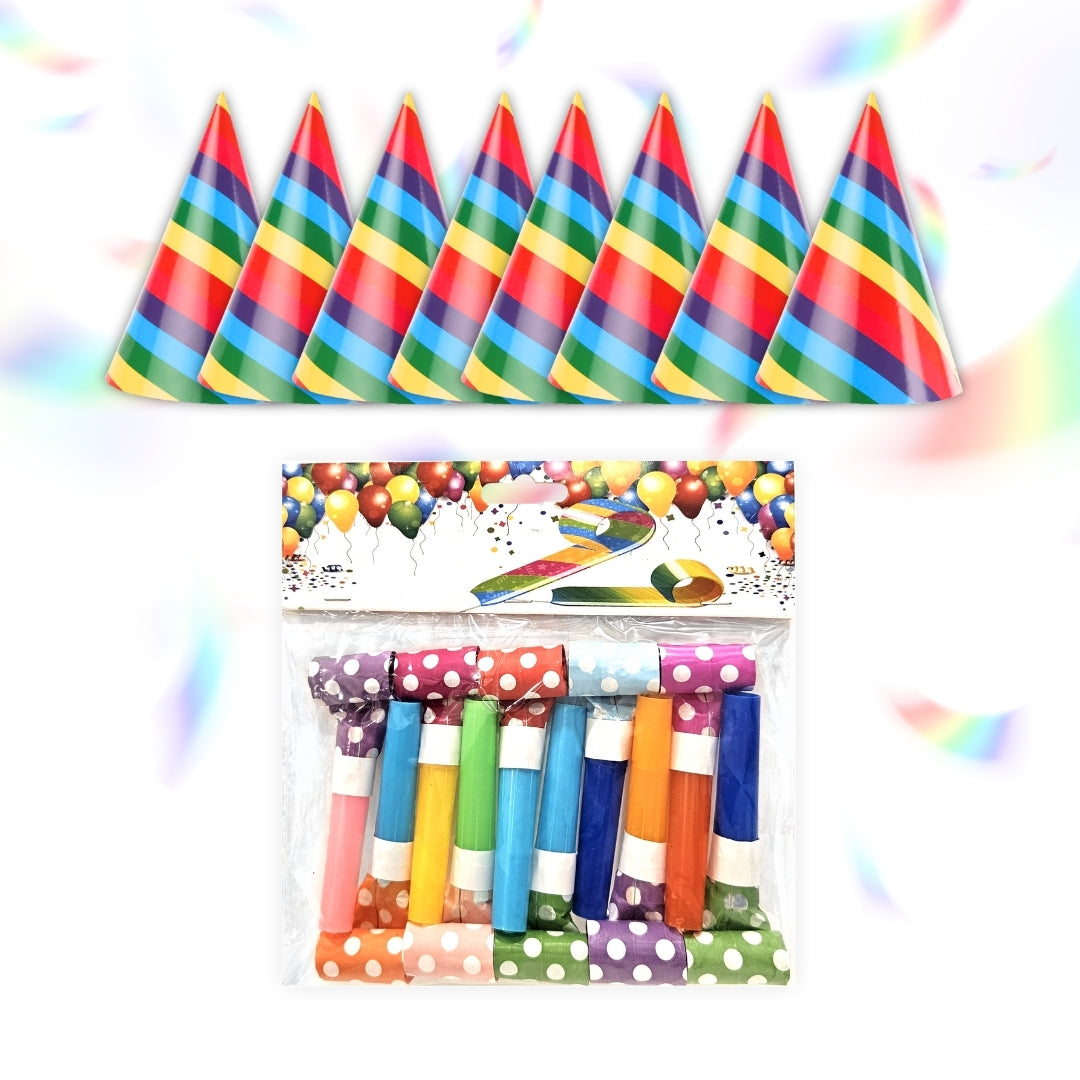 Birthday Hats & Blowouts Combo Pack - 18PC