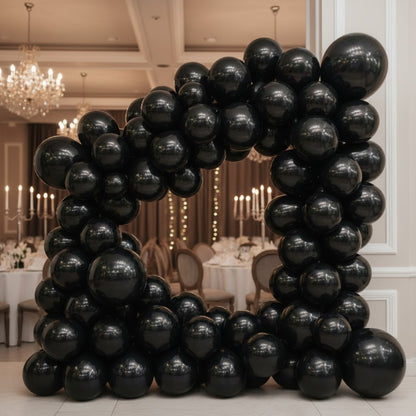 Chrome Black Premium Latex Balloons 10" - 20PC