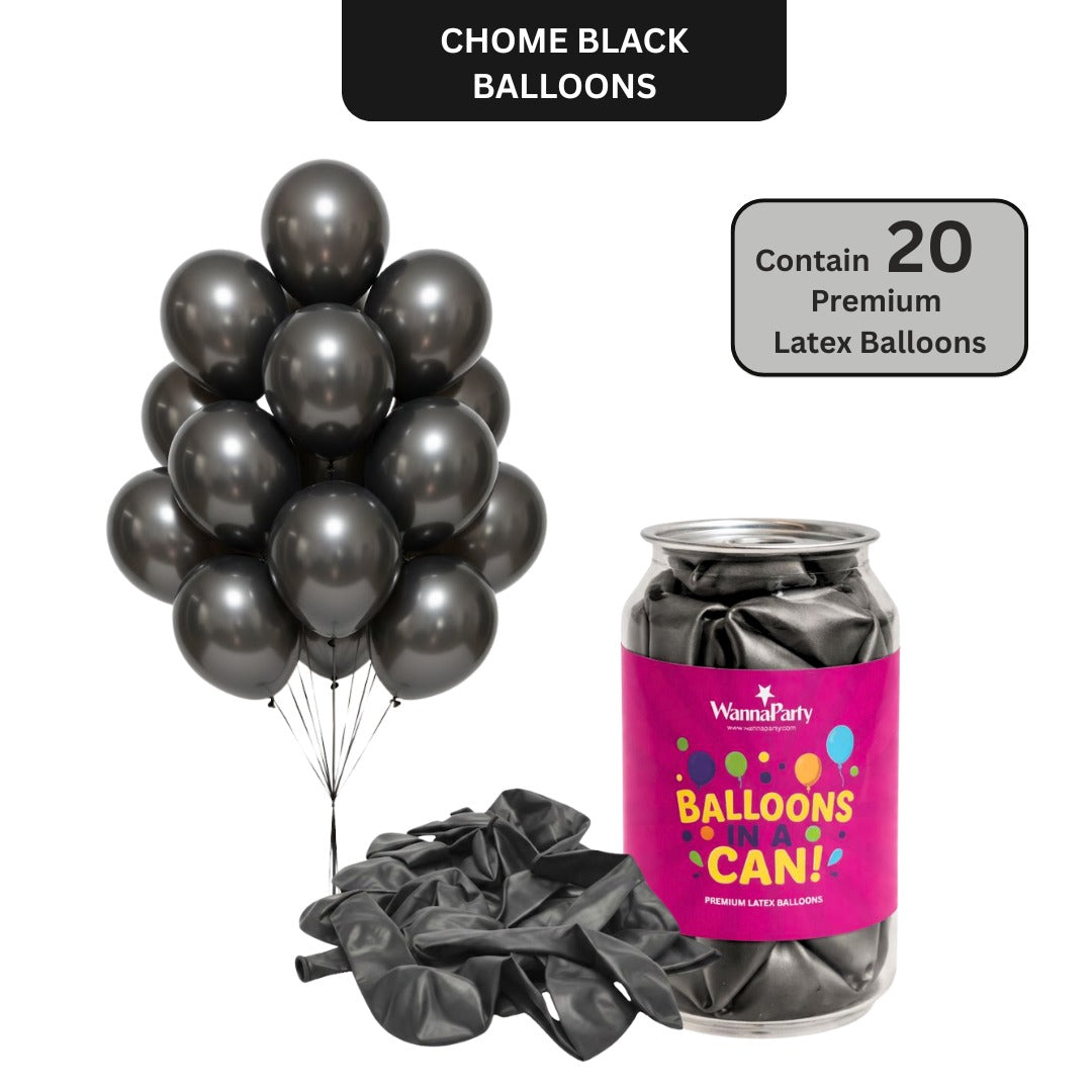 Chrome Black Premium Latex Balloons 10" - 20PC