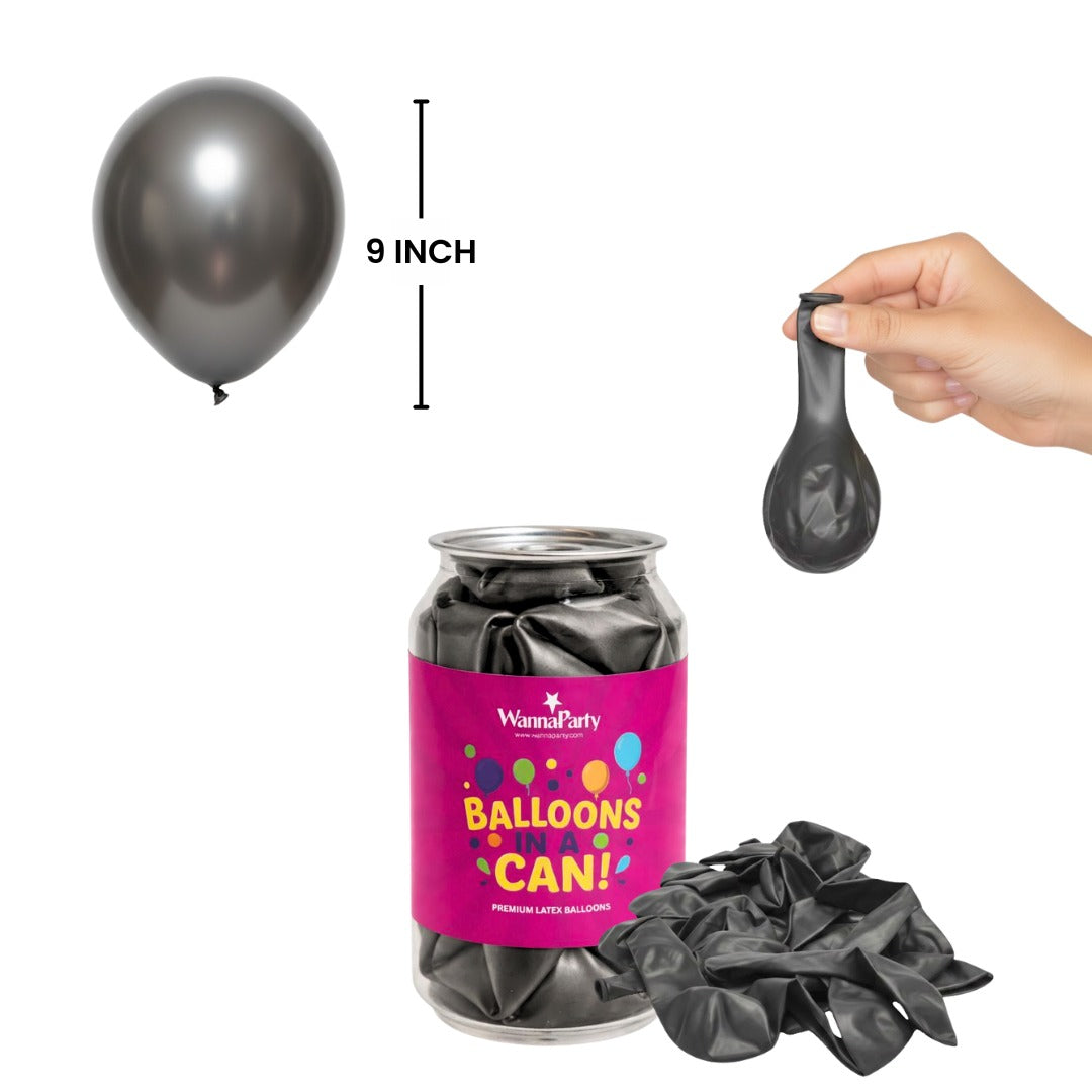 Chrome Black Premium Latex Balloons 10" - 20PC