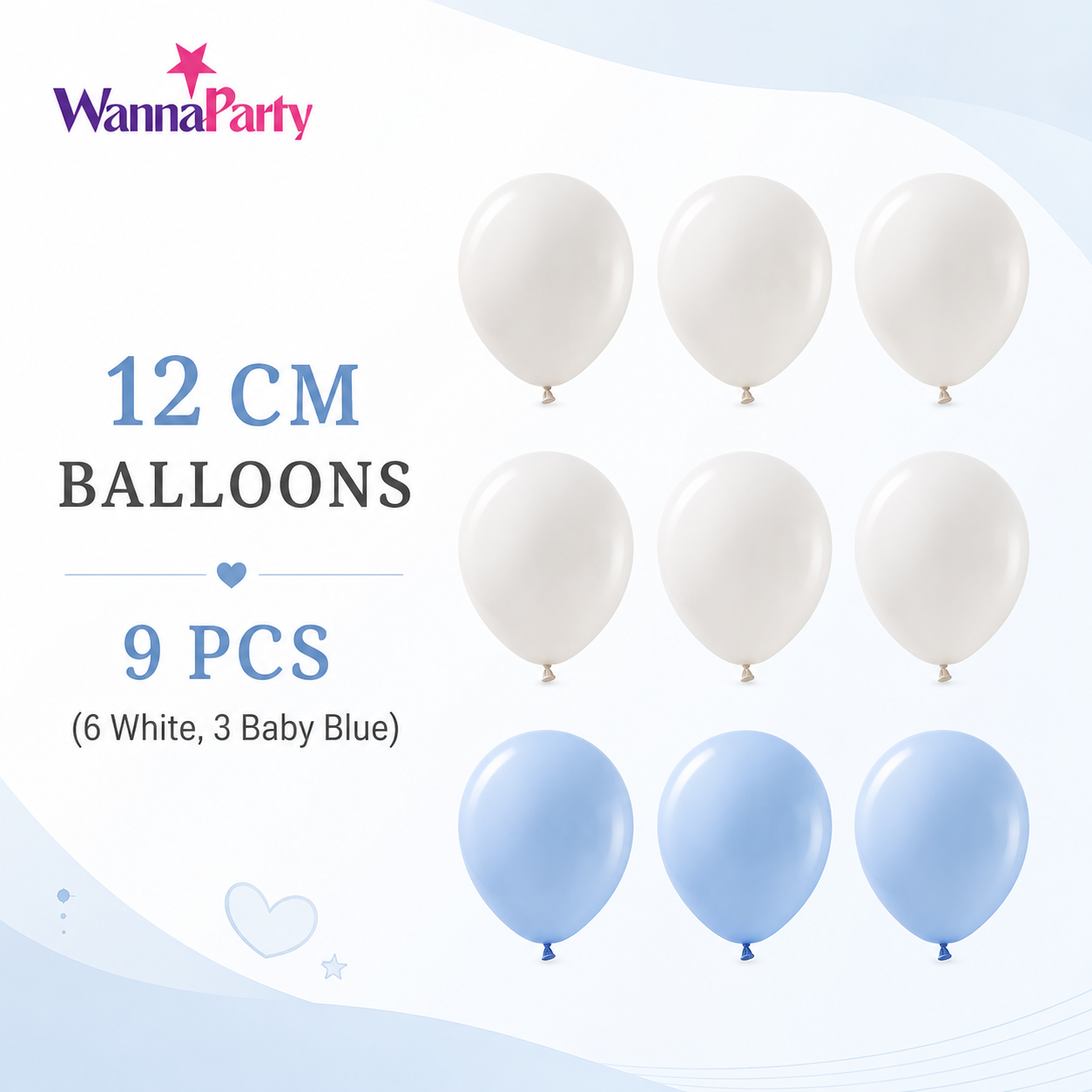 Blue & White Happy Birthday Balloon Bouquet Stand Set - 21 Pcs | Balloons with Plum Blossom Base, Holder & Fiber Rods, Table Centerpiece Decoration for Kids Adults Party - 1 Set