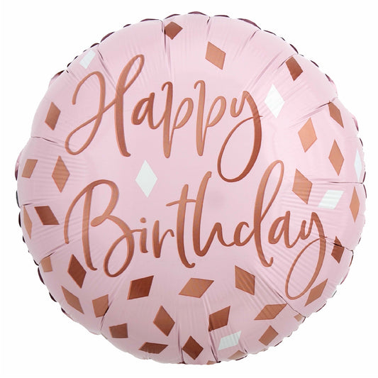 Blush Pink Happy Birthday Balloon 18 Inch