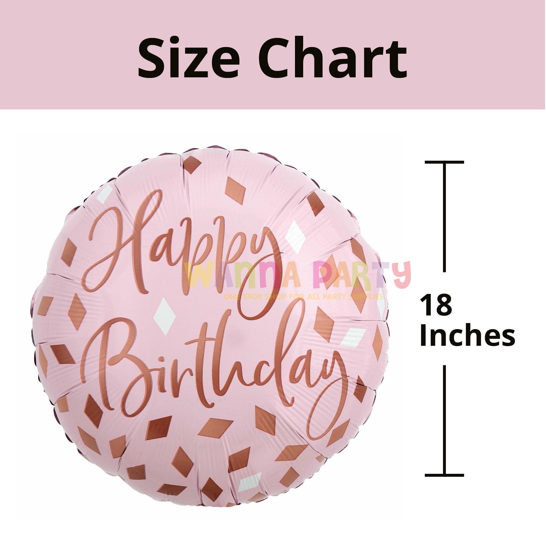 Blush Pink Happy Birthday Balloon 18 Inch