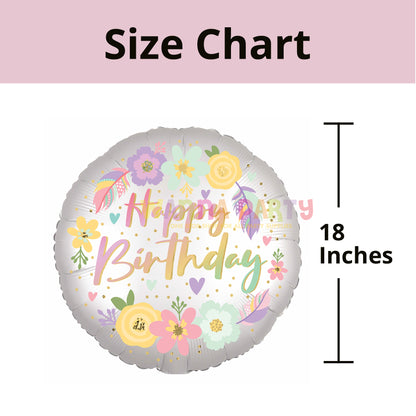 Boho Satin Birthday Balloon 18 Inch