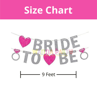 Bride To Be Banner Pink & Silver