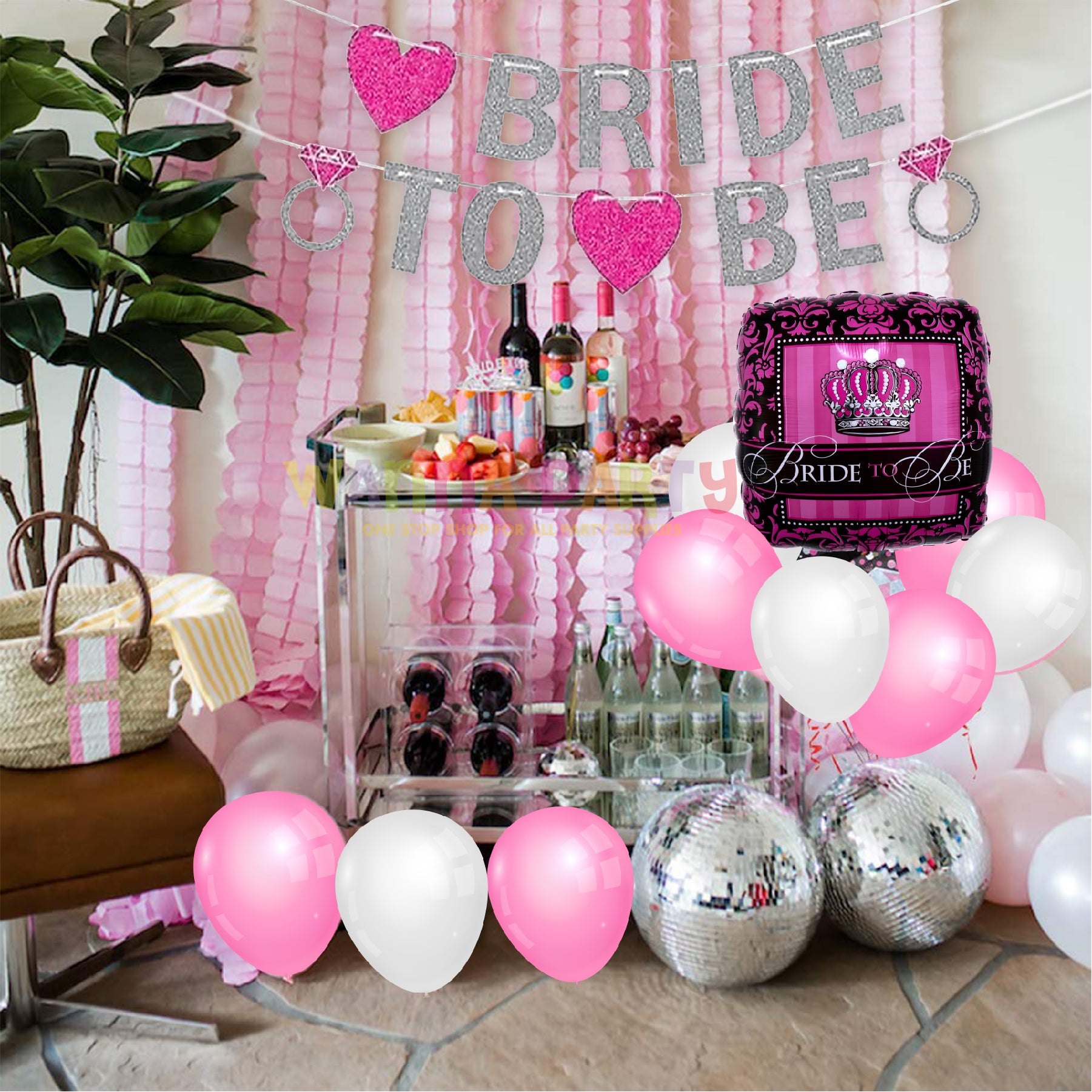 Wanna Party Bride To Be Props & Banner For Bachelorette Party