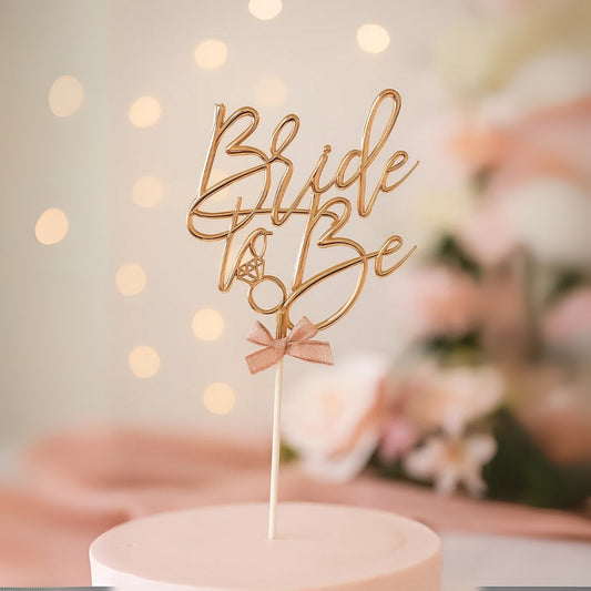 Bride To Be  Rose Gold Cake Topper - 1PC