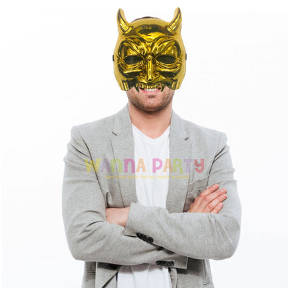 Broken Jaw Ghost Mask Golden with Horn